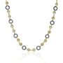 Gold Shasta Daisy and Oxidized Silver Circle Link Necklace | Rebecca Myers Collection