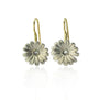 Small White Gold Shasta Daisy Earrings on wires | Rebecca Myers Collection