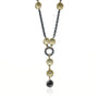 Gold & Diamond Shasta Daisy and Round Link Necklace | Rebecca Myers Collection
