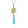 Shasta Daisy Topped Chalcedony Teardrops | Rebecca Myers Collection