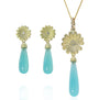 Shasta Daisy Topped Chalcedony Teardrops | Rebecca Myers Collection