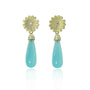 Shasta Daisy Topped Chalcedony Teardrops | Rebecca Myers Collection