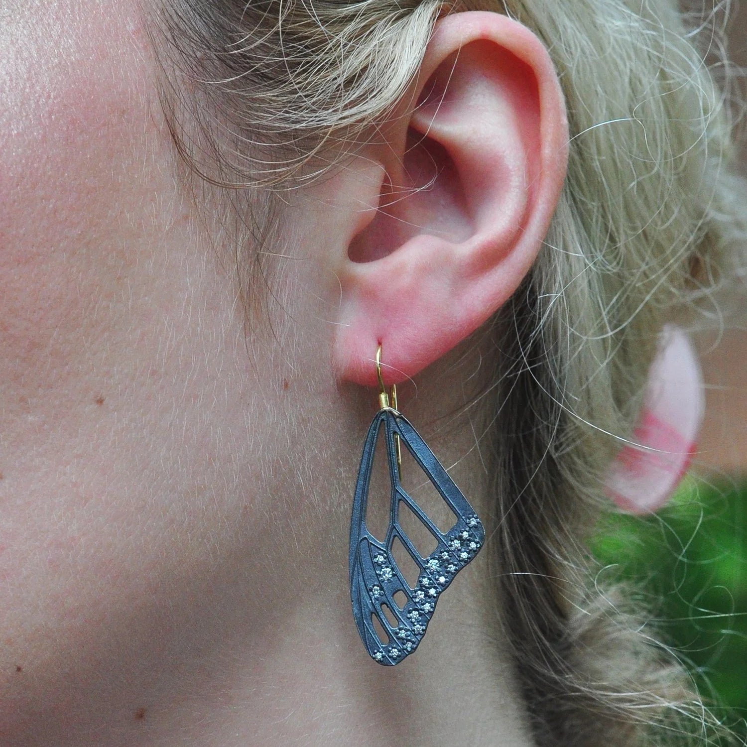 Skeletal Monarch Butterfly Wing Earrings | Rebecca Myers Collection
