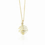 Small Gold Peacock Feather Charm on Gold Cable Chain | Rebecca Myers Collection