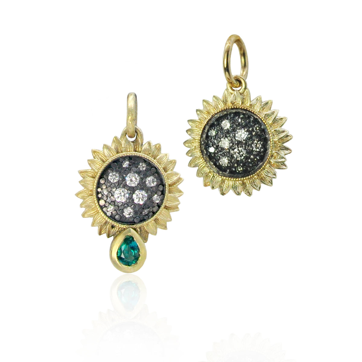 Small Pave Diamond Sunflower Charms | Rebecca Myers Collection