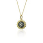 Small Pave Diamond Sunflower Charm on Gold Cable Chain | Rebecca Myers Collection