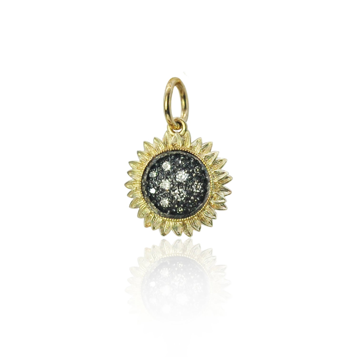 Small Pave Diamond Sunflower Charm | Rebecca Myers Collection