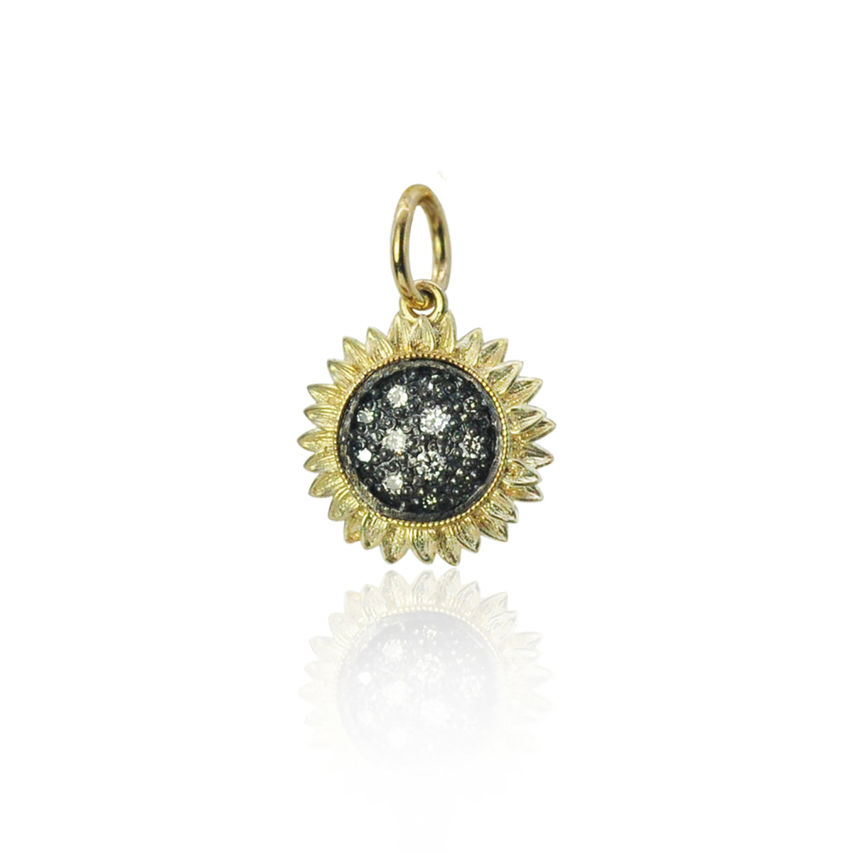 Small Pave Diamond Sunflower Charm | Rebecca Myers Collection