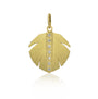 Wide Gold & Diamond Feather Charm | Rebecca Myers Collection