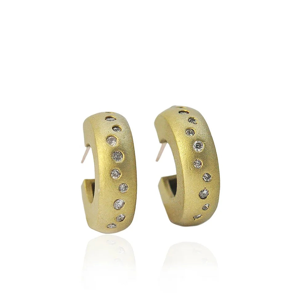 Petite Fairy Dust or Striped Hoop Earrings on Posts | Rebecca Myers Collection
