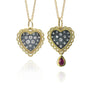 Two Small Gold Framed Pave Diamond Heart Necklaces | Rebecca Myers Collection