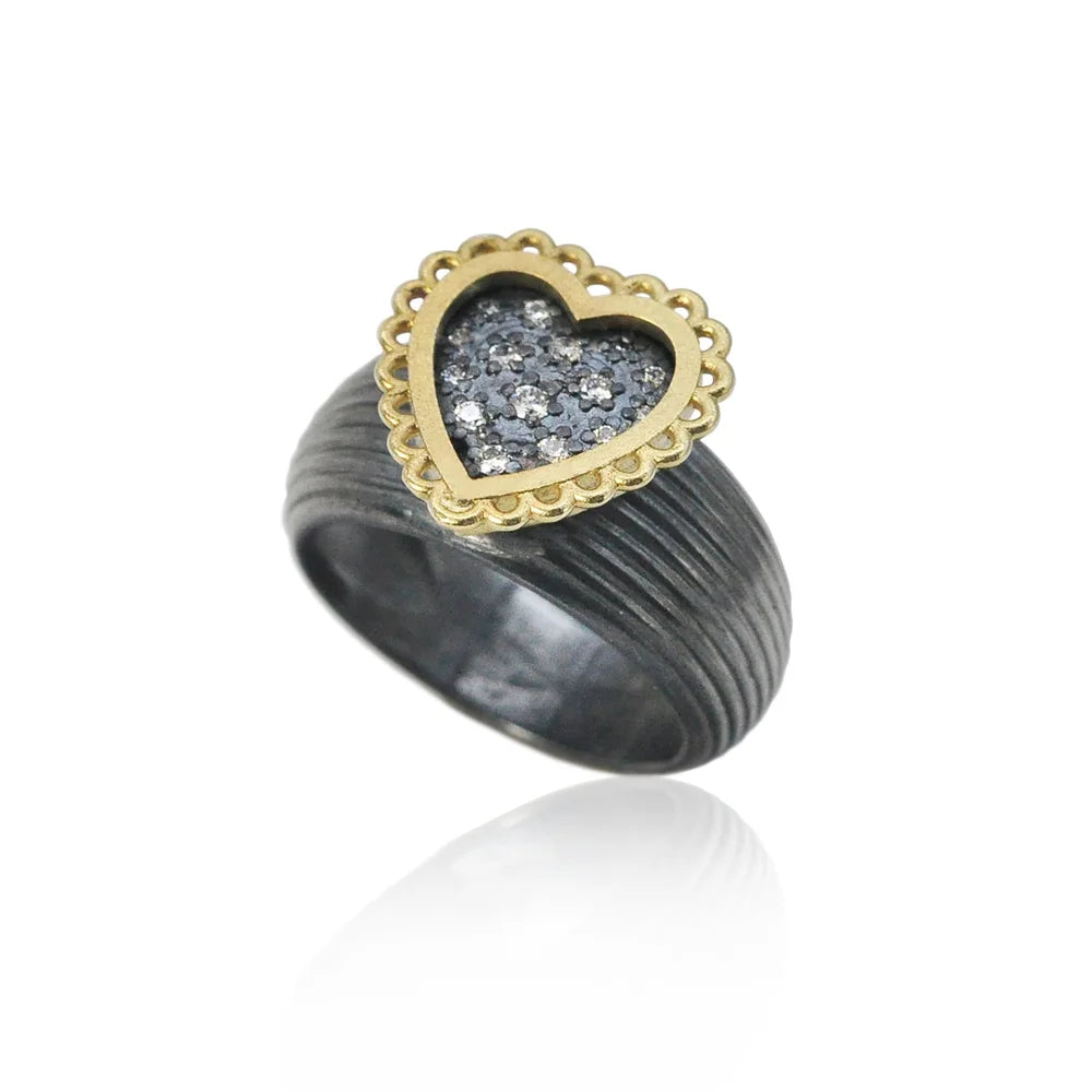 Framed Heart Rings | Rebecca Myers Collection