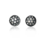 Small Oxidized Silver Pave Disc Earrings | Rebecca Myers Collection
