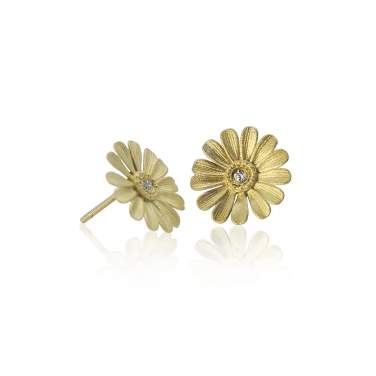 Small Shasta Daisy Earrings on posts | Rebecca Myers Collection