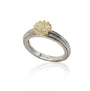 Small Shasta Daisy Ring on triple ribbed band | Rebecca Myers Collection