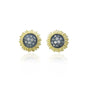 Small Pave Diamond Sunflower Post Earrings | Rebecca Myers Collection