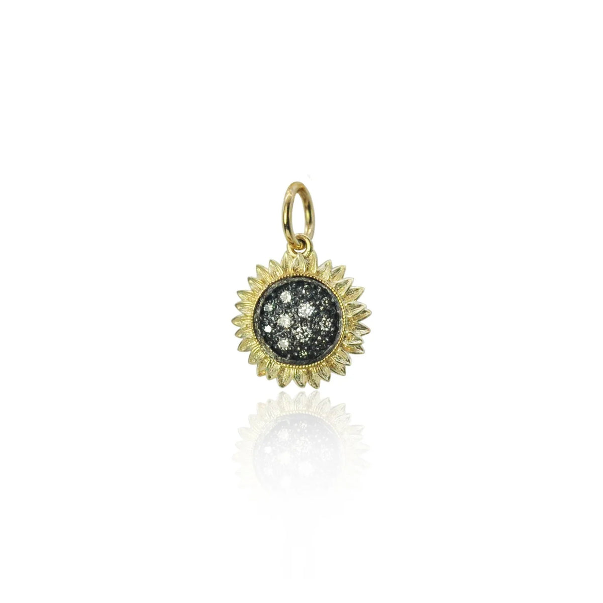 Small Pave Diamond Sunflower Pendant | Rebecca Myers Collection