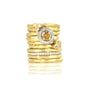 Yellow Gold Branch Rings with Diamonds and Sapphire | Rebecca Myers Collection