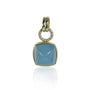 Sugarloaf Aquamarine Pendant with Yellow Gold Halo Topper | Rebecca Myers Collection