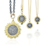 Small & Medium Pave Diamond Sunflower Necklaces | Rebecca Myers Collection