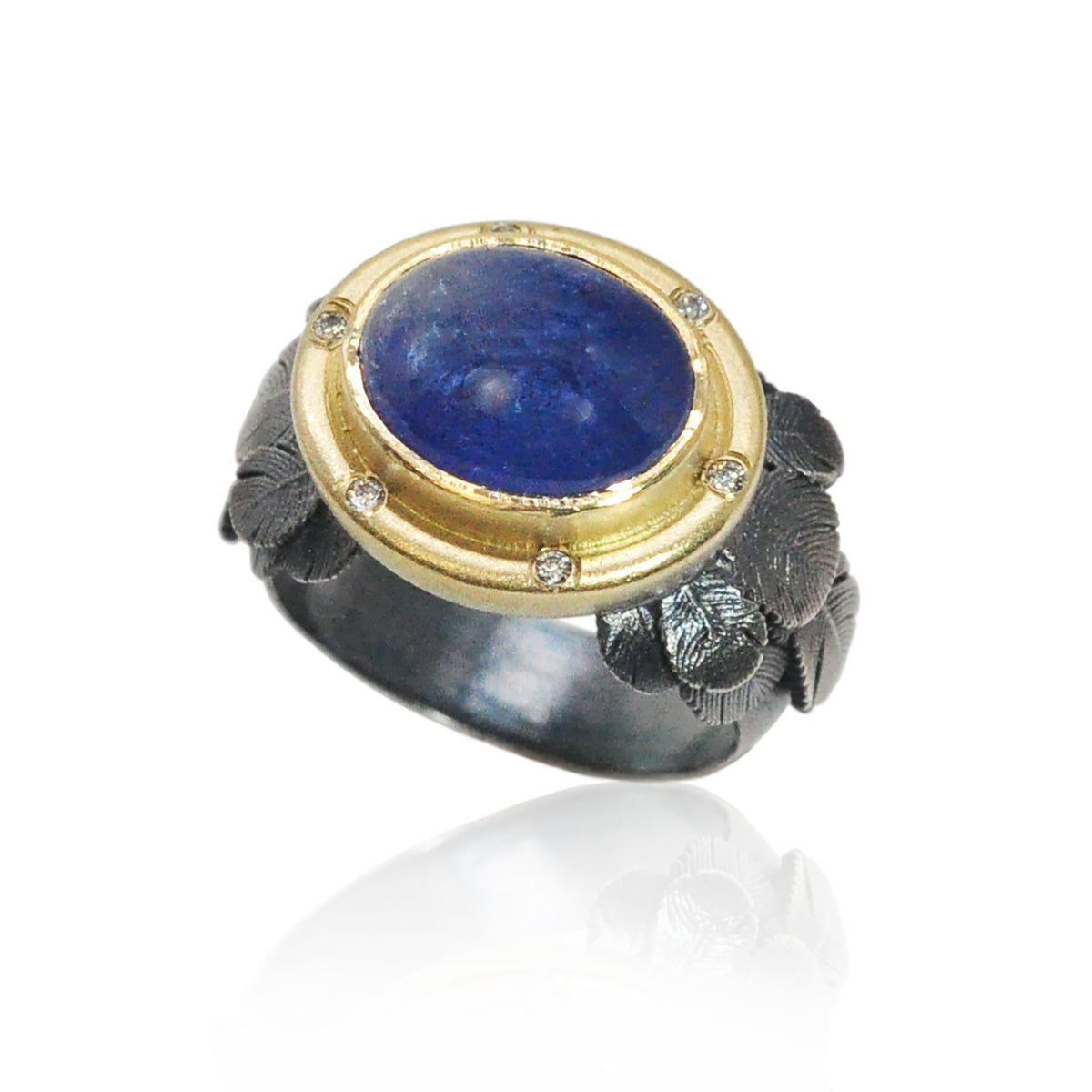 Tanzanite Feather Halo Ring | Rebecca Myers Collection