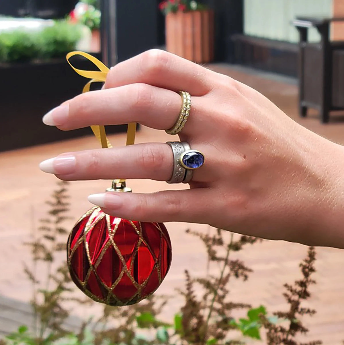 Round Fairy Dust Diamond and Gold Rings | Rebecca Myers Collection