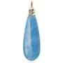 Large Aquamarine Teardrop with Gold Hydrangea Topper | Rebecca Myers Design