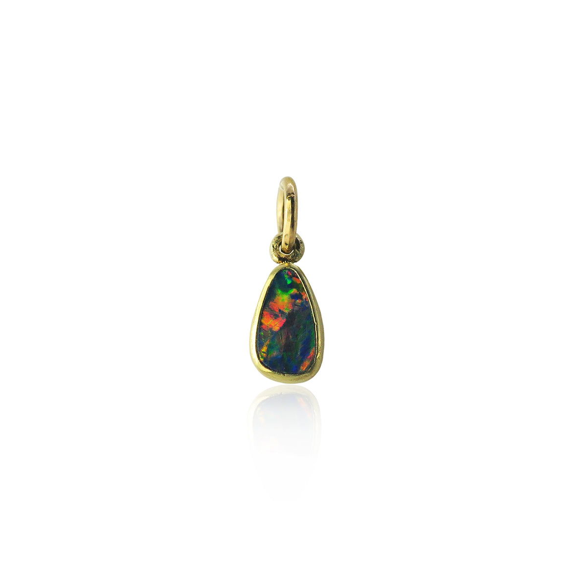 Small Darkly Colored Teardrop Boulder Opal Charm | Rebecca Myers Collection