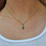 Small Boulder Opal Charm on Rolo Chain on white female | Rebecca Myers Collection