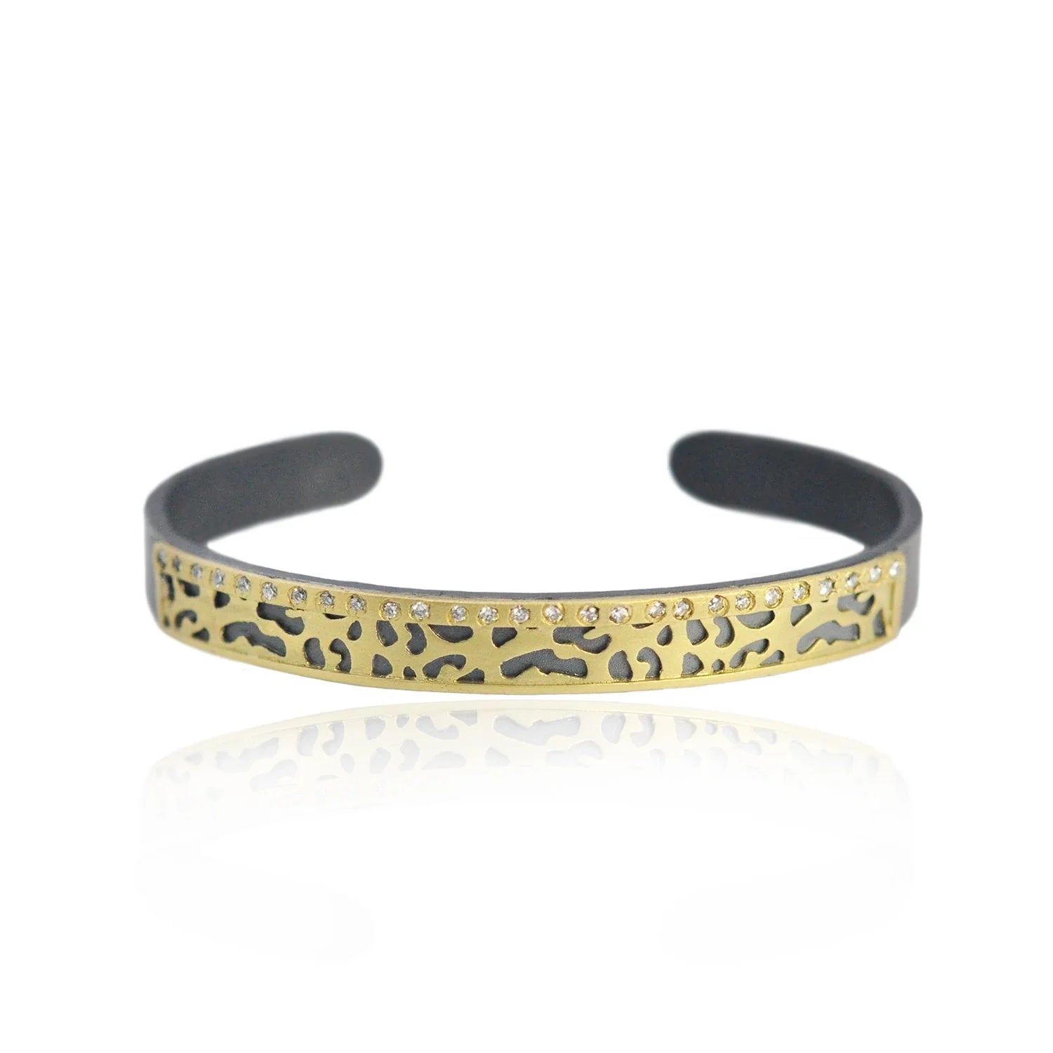 Cheetah Cuff Bracelet with Diamond Edge | Rebecca Myers Collection