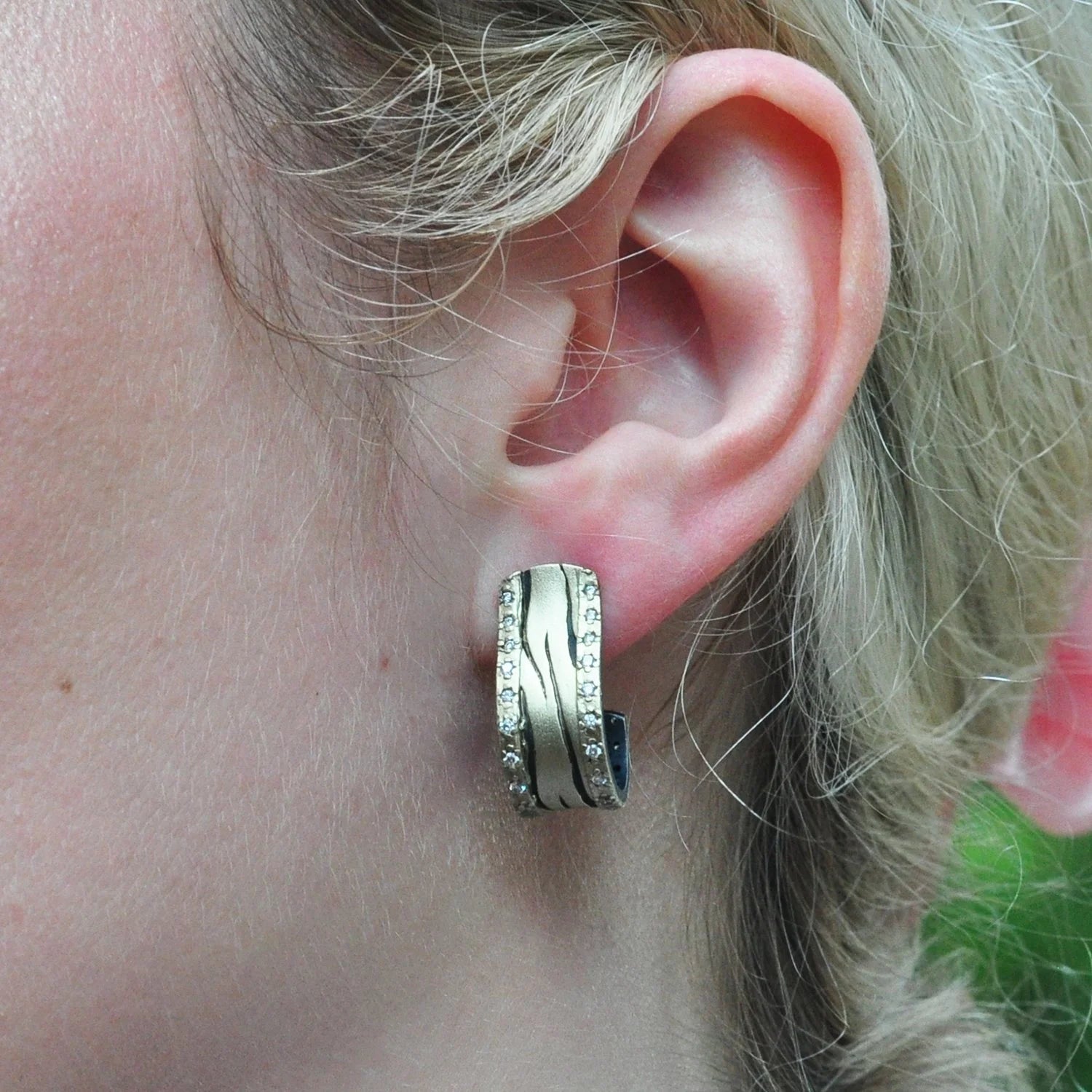 Zebra and Tiger Striped J-Hook Earrings | Rebecca Myers Collection
