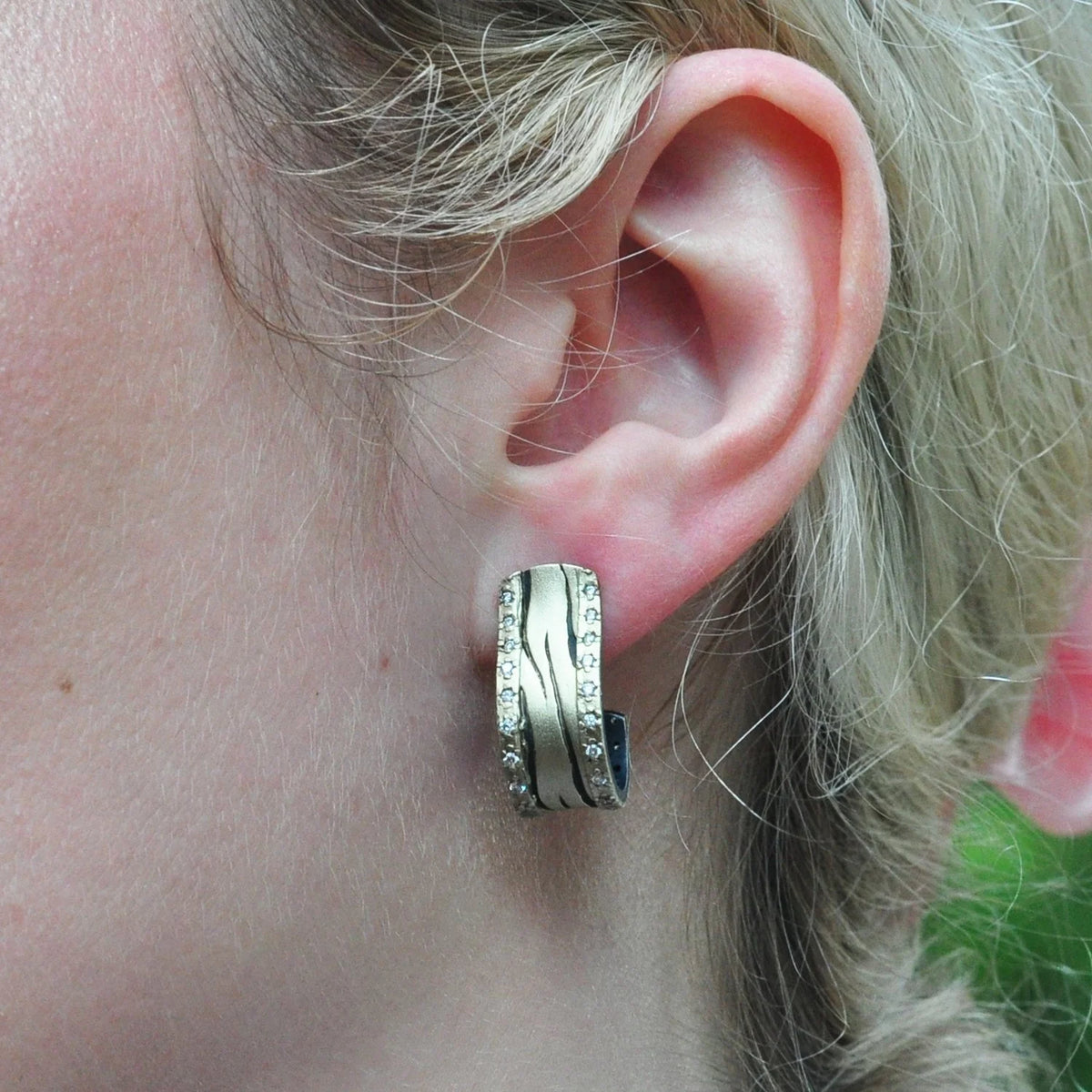 Zebra and Tiger Striped J-Hook Earrings | Rebecca Myers Collection