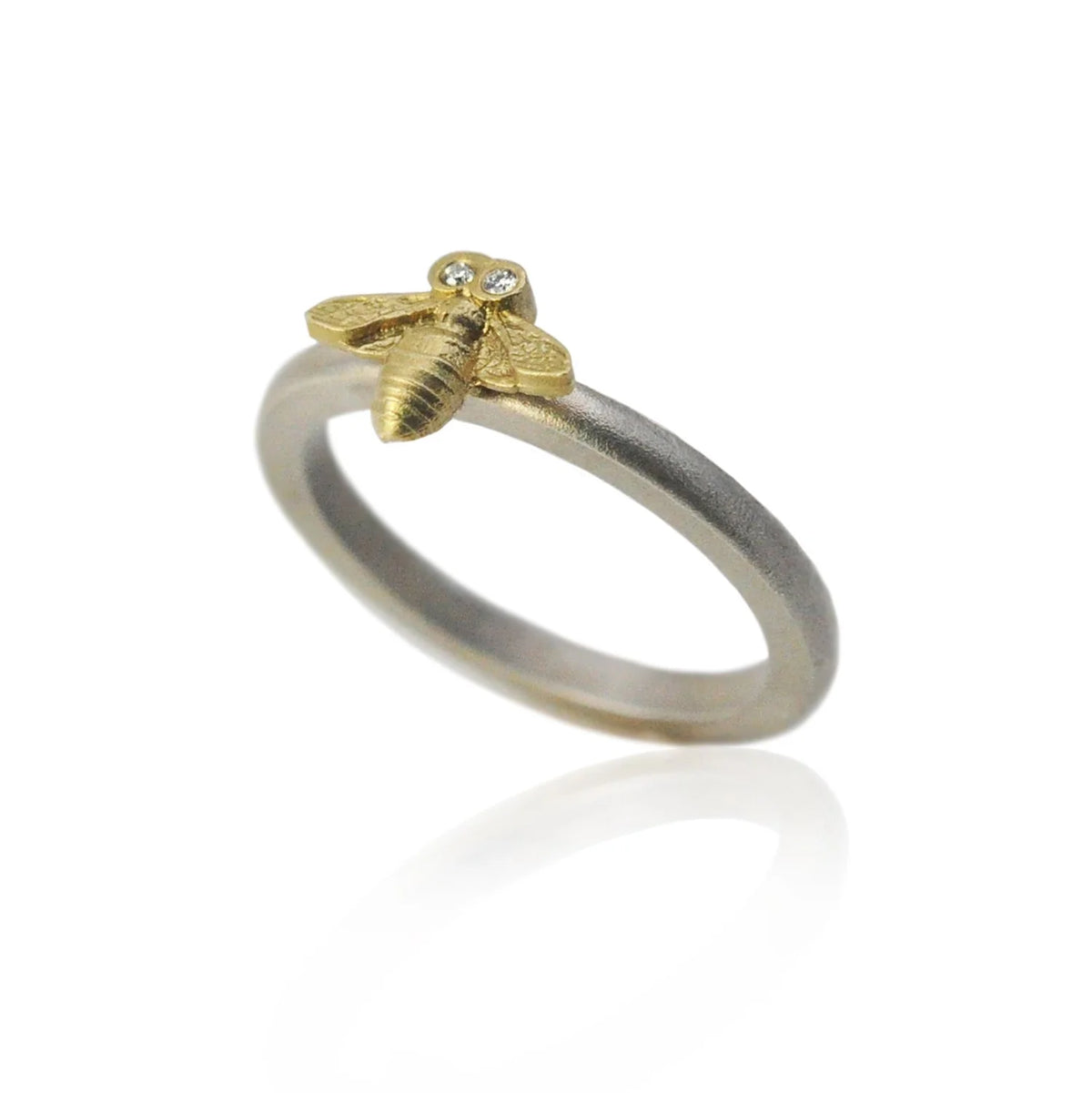 Gold and Silver Bee & Flower Stacking Rings | Rebecca Myers Collection