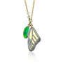 Gold, Silver, & Pave Diamond Monarch Butterfly Top Wing Charm Necklace + Large Boulder Opal Charm | Rebecca Myers Collection