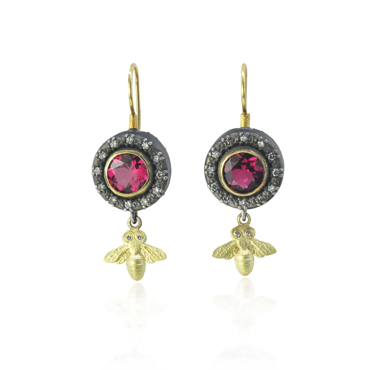 Halo Earrings with Bee Drops | Rebecca Myers Collection
