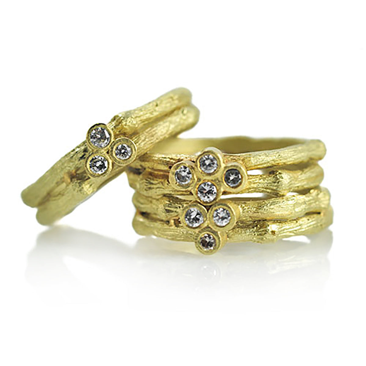 Yellow Gold & Diamond Double Branch Band | Rebecca Myers Collection