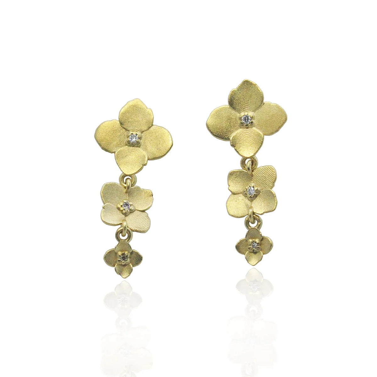Gold Hydrangea Earrings | Rebecca Myers Collection