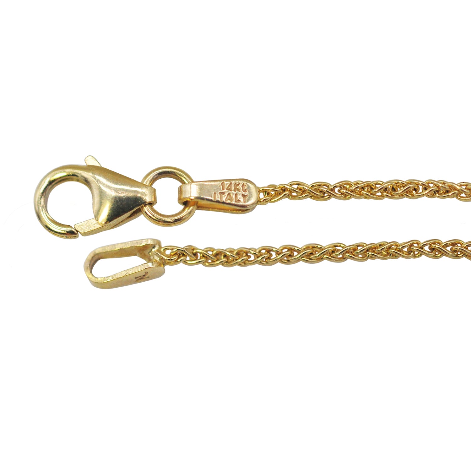 14k Yellow Gold Wheat Chain, clasp ends | Rebecca Myers Collection