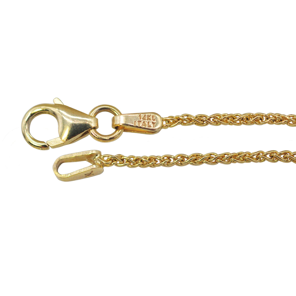 14k Yellow Gold Wheat Chain, clasp ends | Rebecca Myers Collection