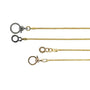 14k Yellow Gold Wheat Chains with Gold or Oxidized Silver & Diamond Charm Holder Clasps | Rebecca Myers Collection