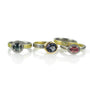 Black Diamond & Sapphires in Diamond Halos, grouping | Rebecca Myers Collection