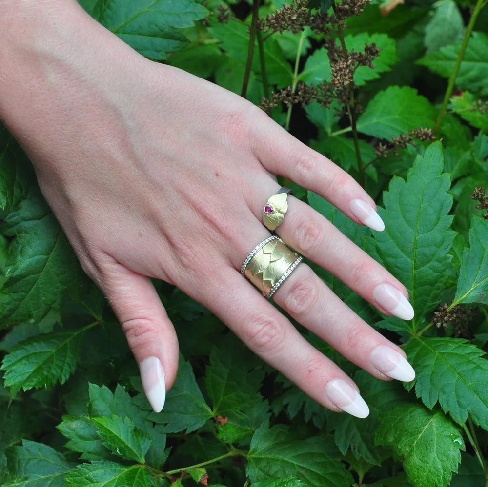 Gold Feather Bands | Rebecca Myers Collection