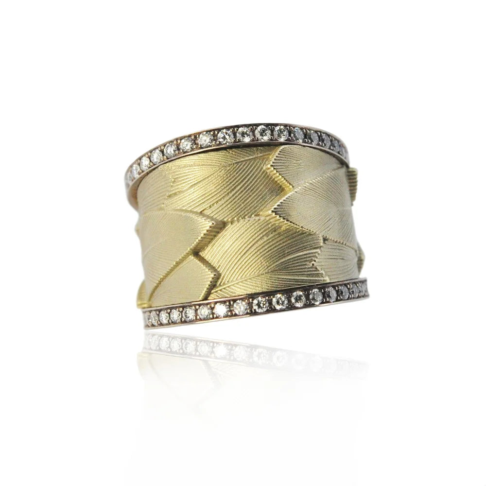 Gold Feather Bands | Rebecca Myers Collection