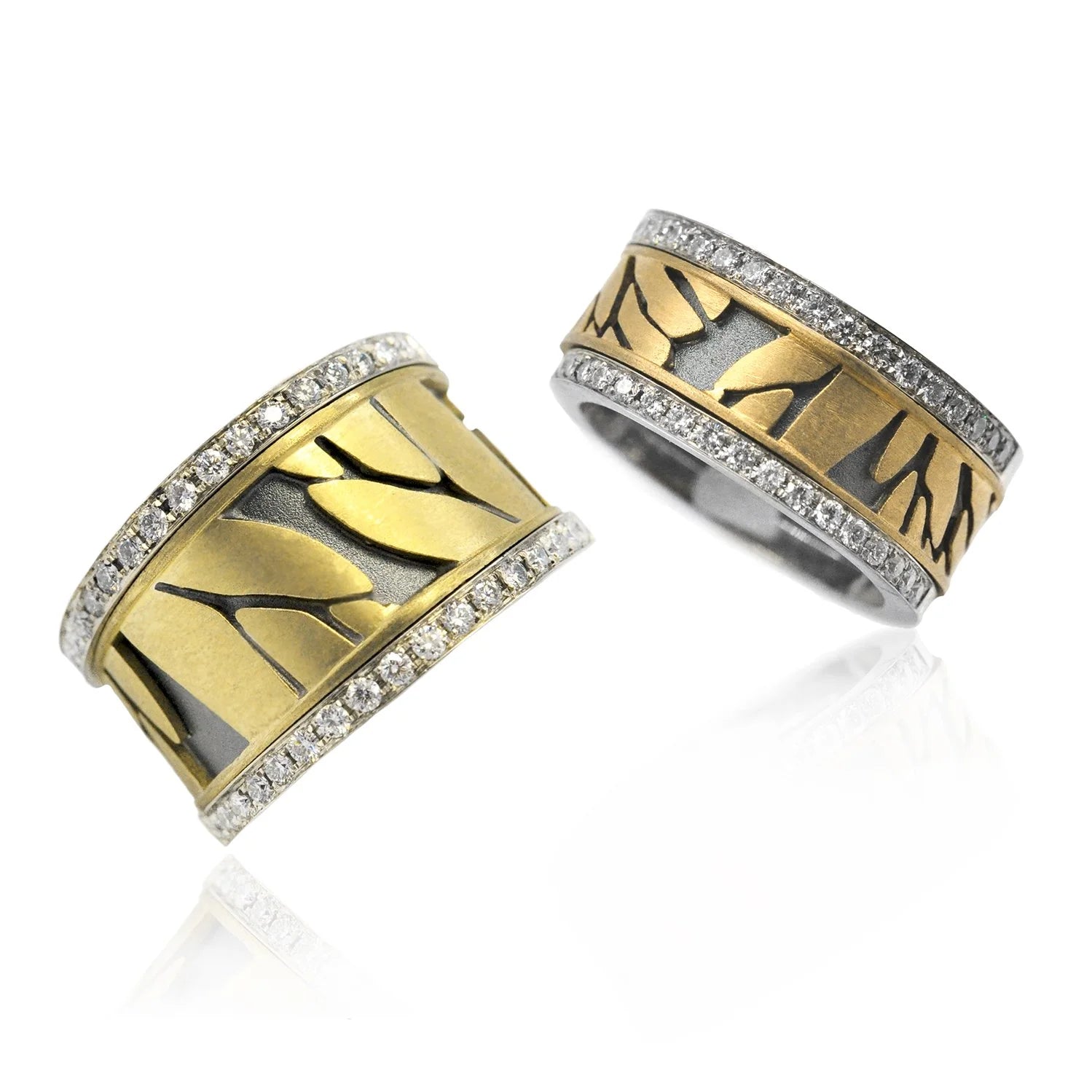 Gold & Silver Monarch Butterfly Print and Diamond Rings | Rebecca Myers Collection
