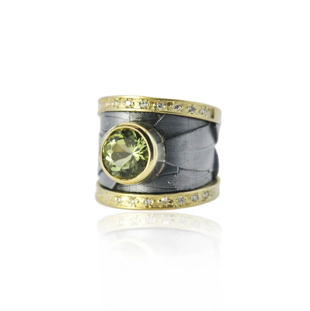 Tapered Feather Bands with Stones | Rebecca Myers Collections