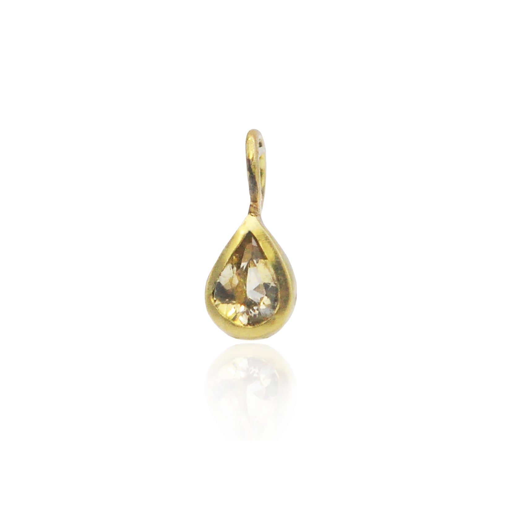 Faceted Yellow Sapphire Teardrop Charm | Rebecca Myers Collection