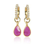 Gold Huggie Hoop Earrings with Diamonds & Charms | Rebecca Myers Collection