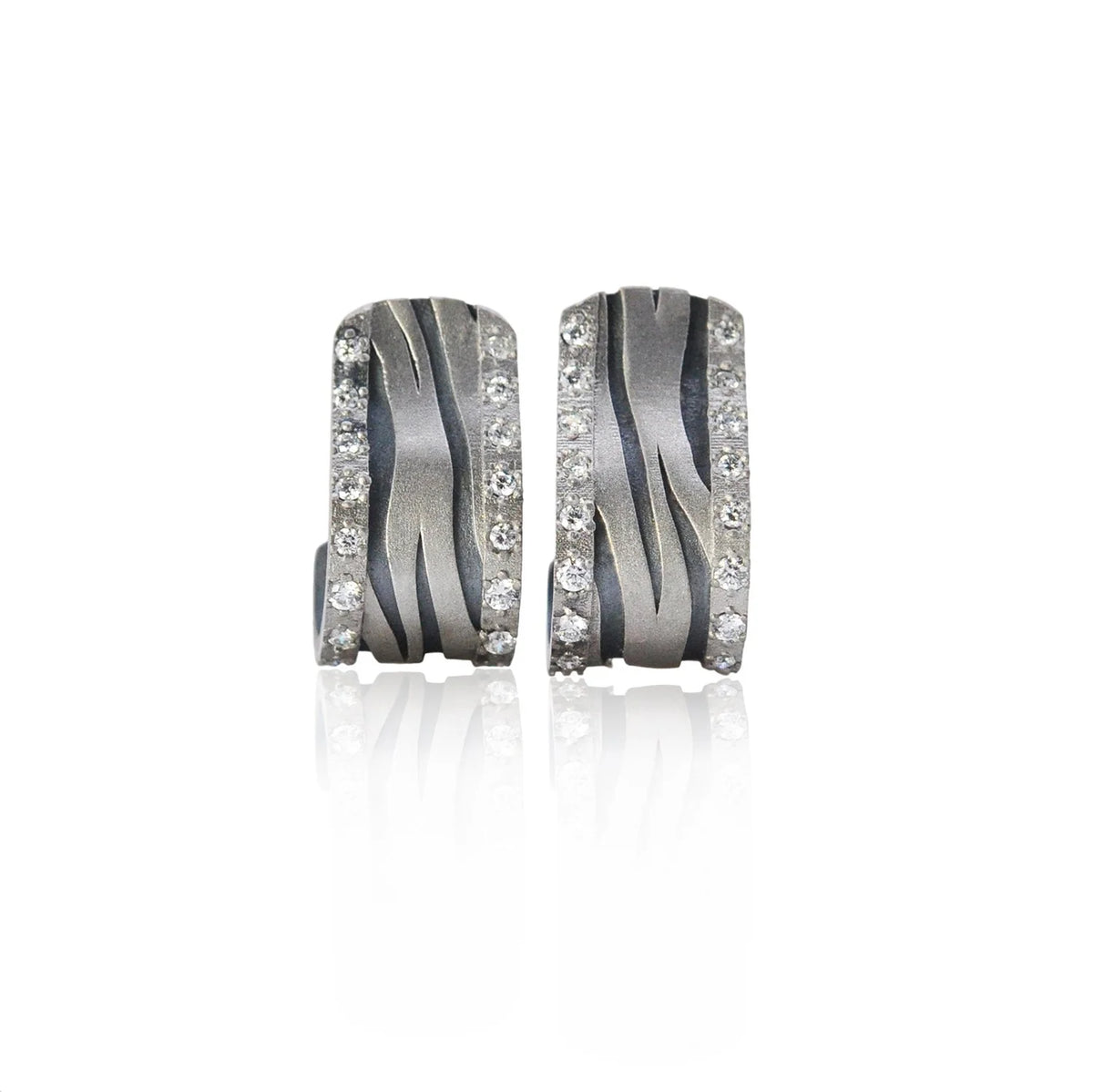 Zebra and Tiger Striped J-Hook Earrings | Rebecca Myers Collection