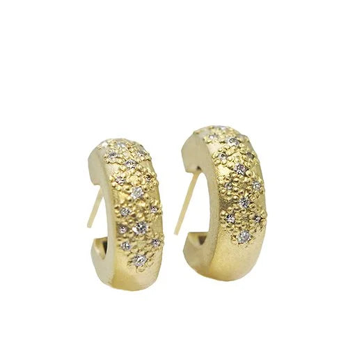 Petite Fairy Dust or Striped Hoop Earrings on Posts | Rebecca Myers Collection