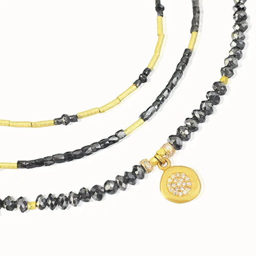 Black Diamond and Gold Bead Necklaces | Rebecca Myers Collections
